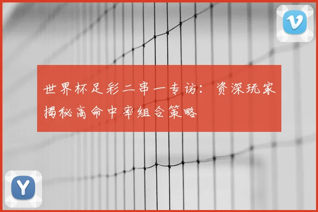 世界杯足彩二串一专访：资深玩家揭秘高命中率组合策略